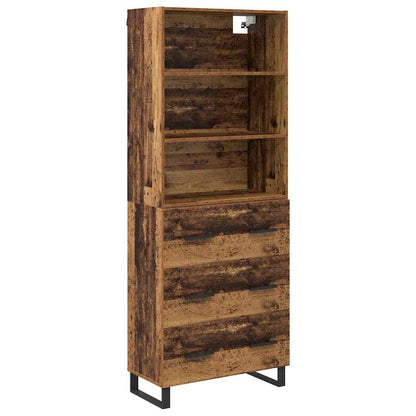 Highboard with Drawer 2 pcs Old Wood Engineered Wood
