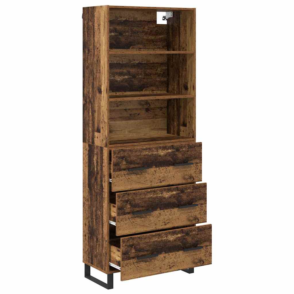Highboard with Drawer 2 pcs Old Wood Engineered Wood