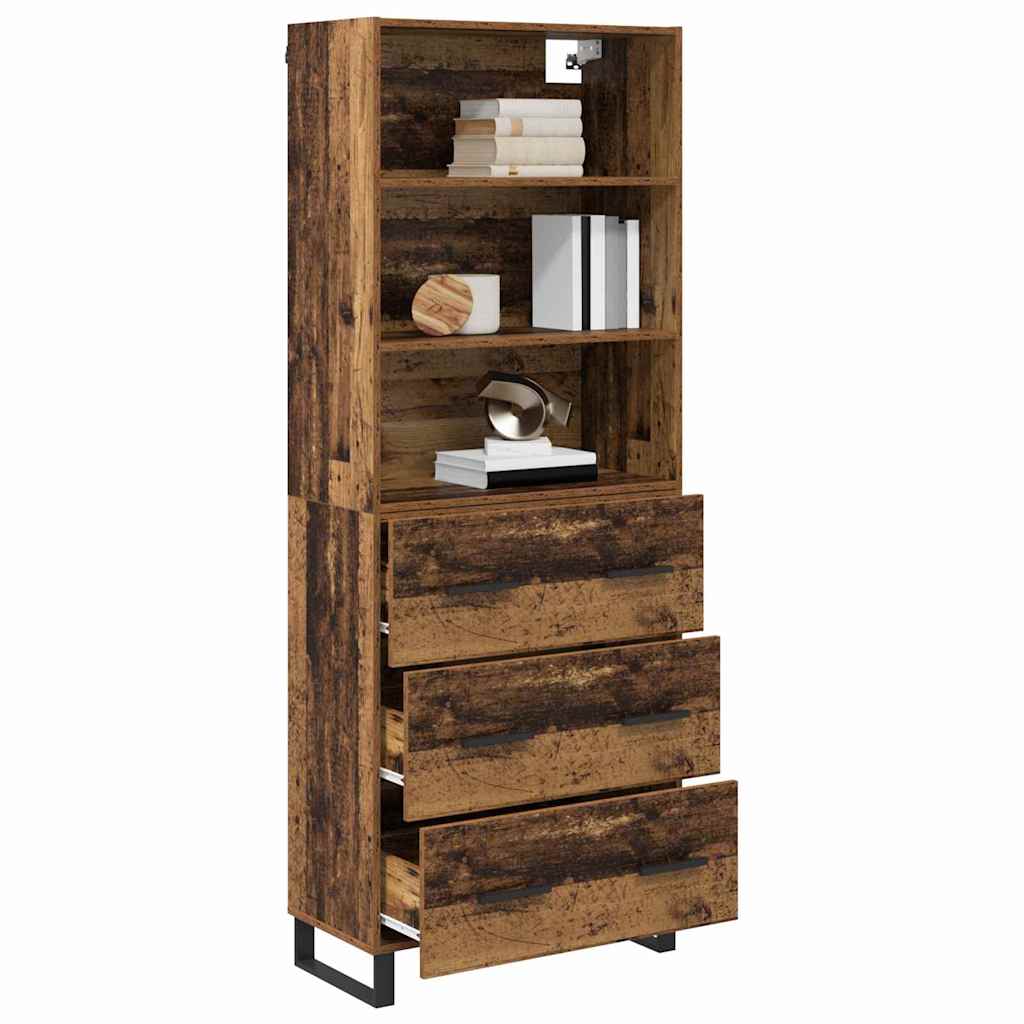 Highboard with Drawer 2 pcs Old Wood Engineered Wood