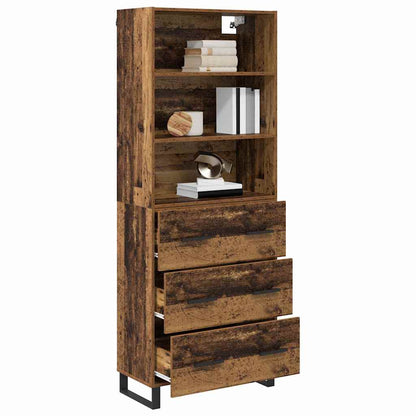 Highboard with Drawer 2 pcs Old Wood Engineered Wood