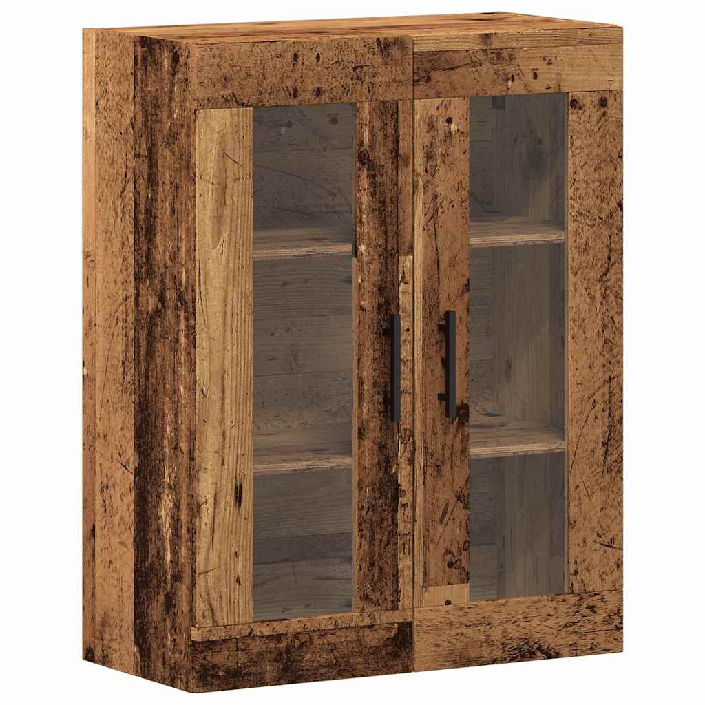 Highboard with Drawer 2 pcs Old Wood Engineered Wood and Glass