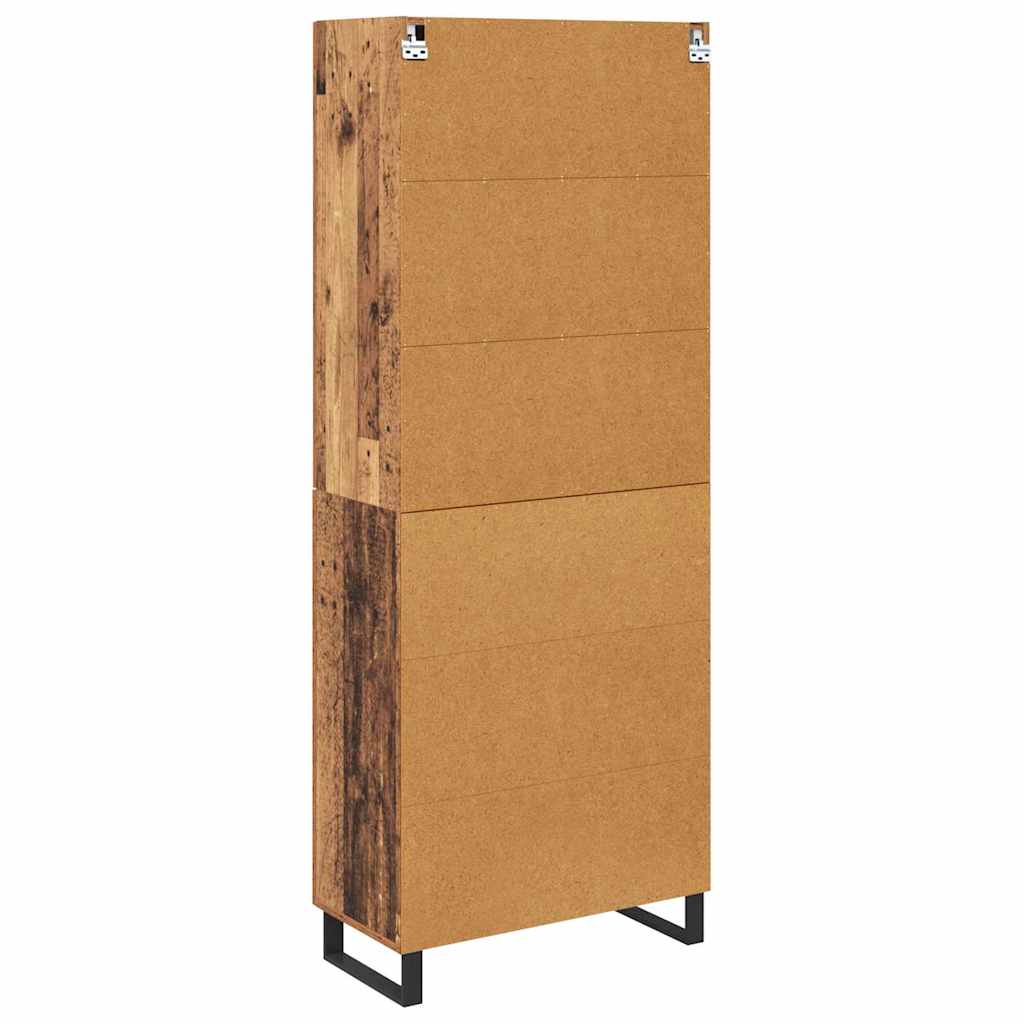 Highboard with Drawer 2 pcs Old Wood Engineered Wood and Glass
