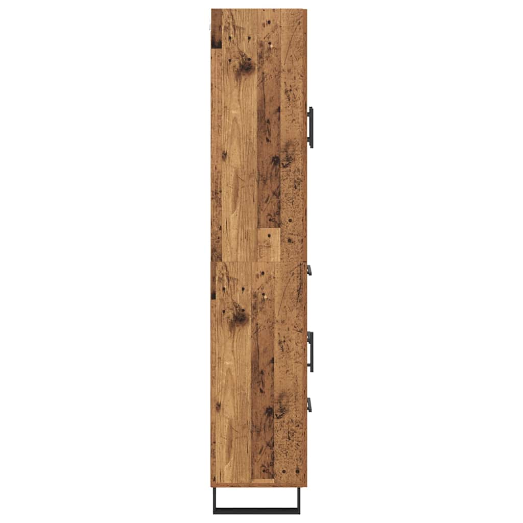 Highboard with Drawer 2 pcs Old Wood Engineered Wood and Glass