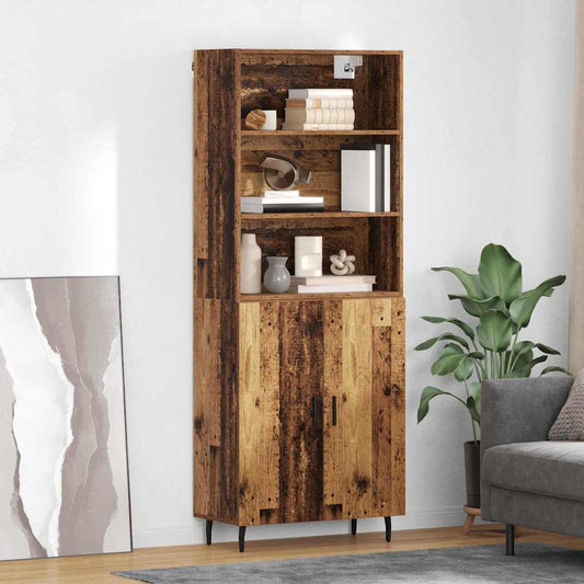 Highboard 2 pcs Old Wood 69.5 x 32.5 x 180 cm Engineered Wood