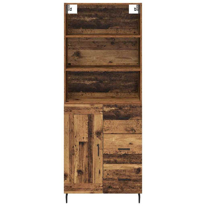 Highboard Old Wood 69.5 x 34 x 180 cm Engineered Wood and Glass