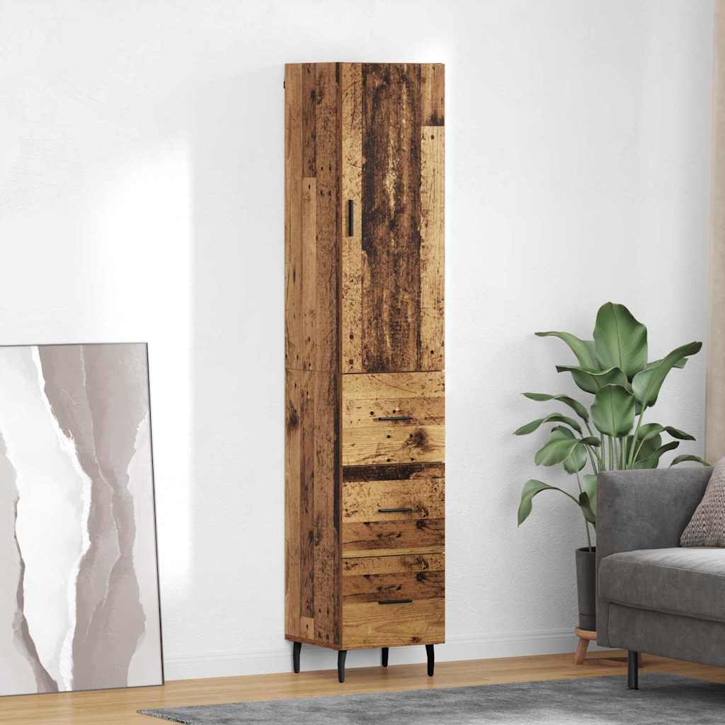Highboard Old Wood 34.5 x 34 x 180 cm Engineered Wood
