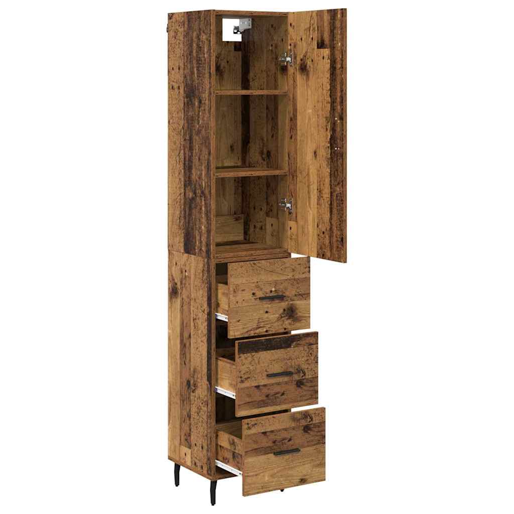 Highboard Old Wood 34.5 x 34 x 180 cm Engineered Wood