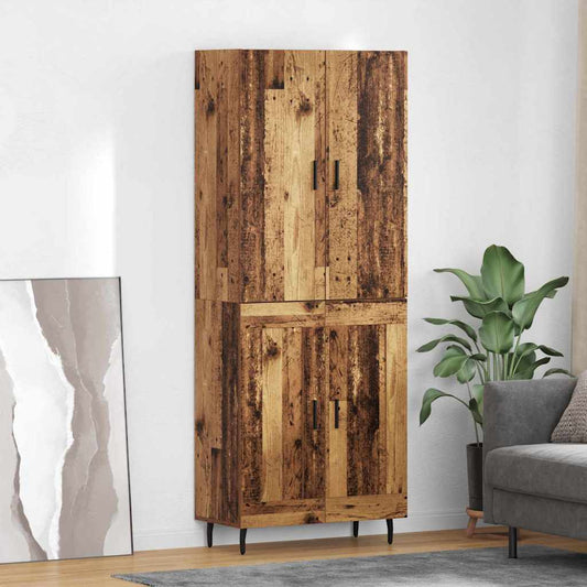 Highboard 2 pcs Old Wood 69.5 x 34 x 180 cm Engineered Wood