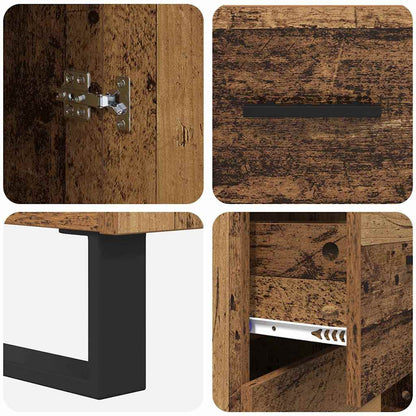 Highboard with Drawer 2 pcs Old Wood 69.5 x 34 x 180 cm