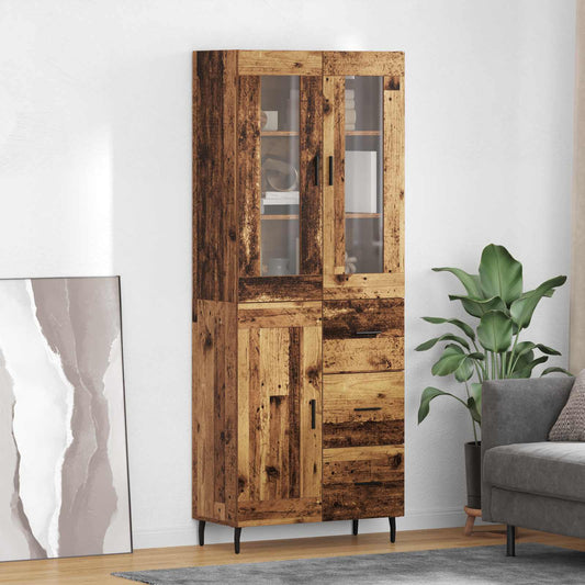 Highboard 2 pcs Old Wood 69.5 x 34 x 180 cm Engineered Wood