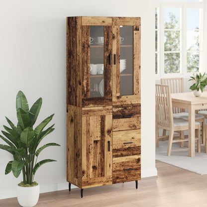 Highboard with Drawer 2 pcs Old Wood Engineered Wood