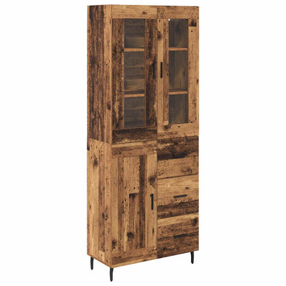 Highboard with Drawer 2 pcs Old Wood Engineered Wood