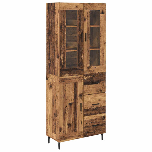Highboard 2 pcs Old Wood 69.5 x 34 x 180 cm Engineered Wood