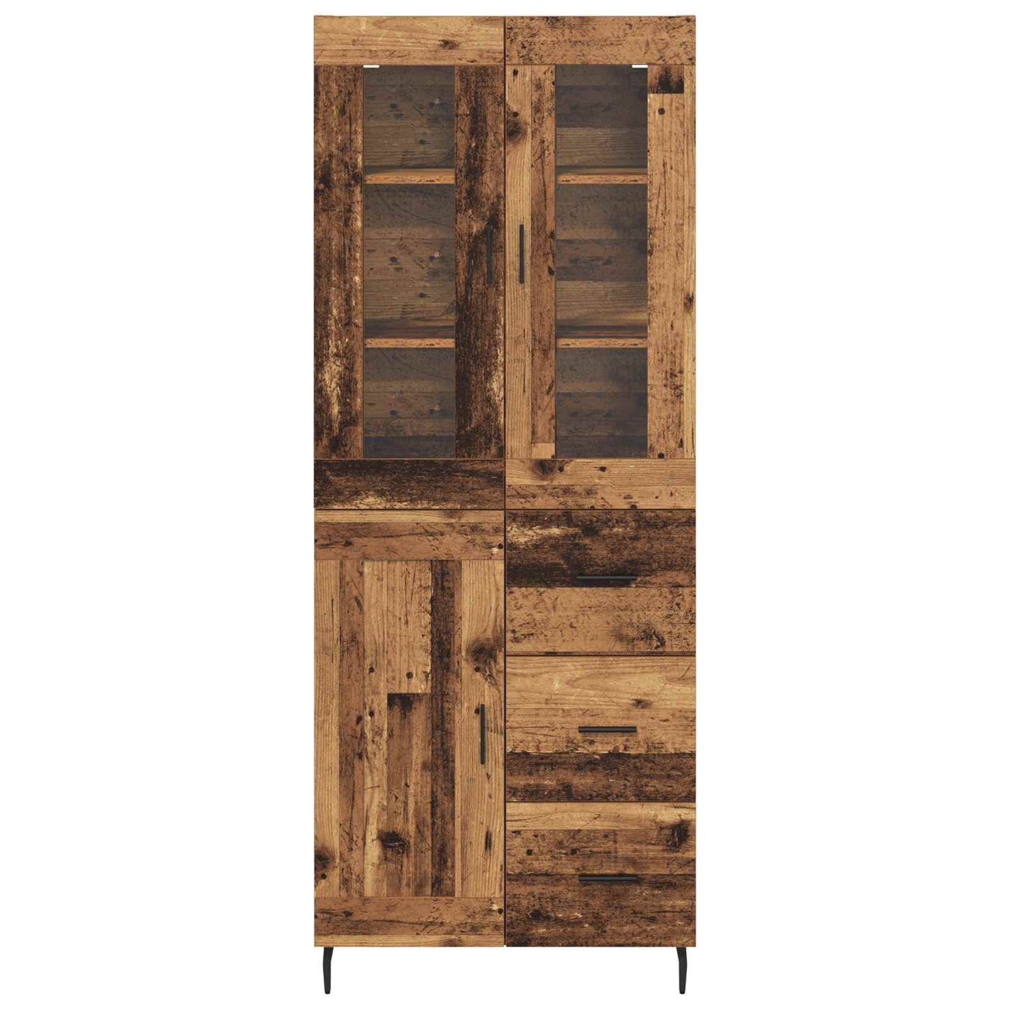 Highboard with Drawer 2 pcs Old Wood Engineered Wood