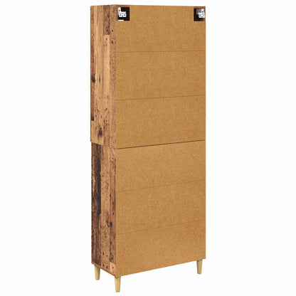 Highboard Old Wood 69.5 x 34 x 180 cm Engineered Wood and Glass
