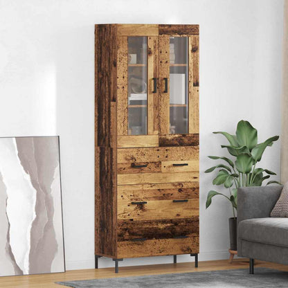 Highboard with Drawer 2 pcs Old Wood Engineered Wood