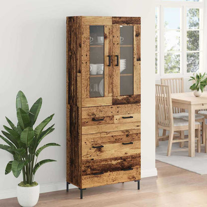 Highboard with Drawer 2 pcs Old Wood Engineered Wood