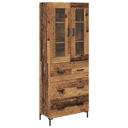 Highboard 2 pcs Old Wood 69.5 x 34 x 180 cm Engineered Wood