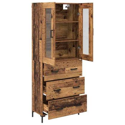 Highboard with Drawer 2 pcs Old Wood Engineered Wood