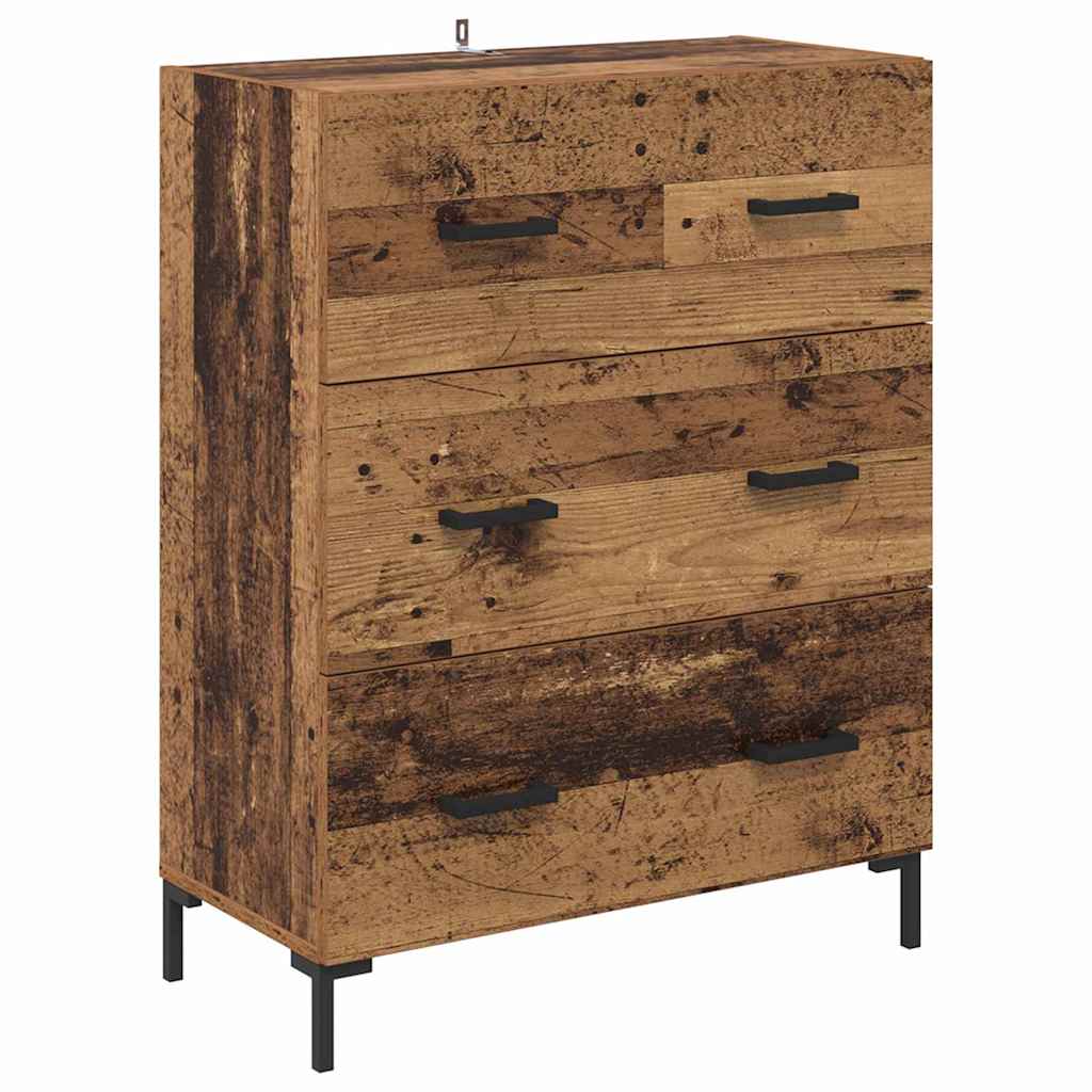 Highboard with Drawer 2 pcs Old Wood Engineered Wood