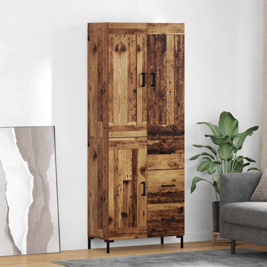 Highboard 2 pcs Old Wood 69.5 x 34 x 180 cm Engineered Wood