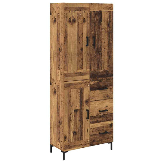 Highboard 2 pcs Old Wood 69.5 x 34 x 180 cm Engineered Wood