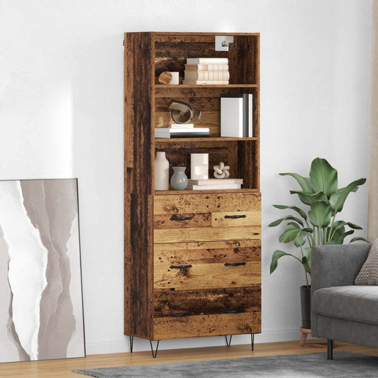 Highboard 2 pcs Old Wood 69.5 x 34 x 180 cm