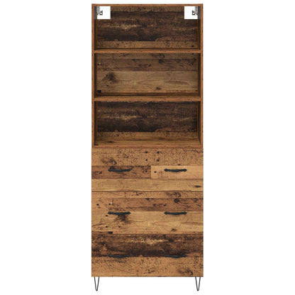 Highboard with Drawer 2 pcs Old Wood Engineered Wood
