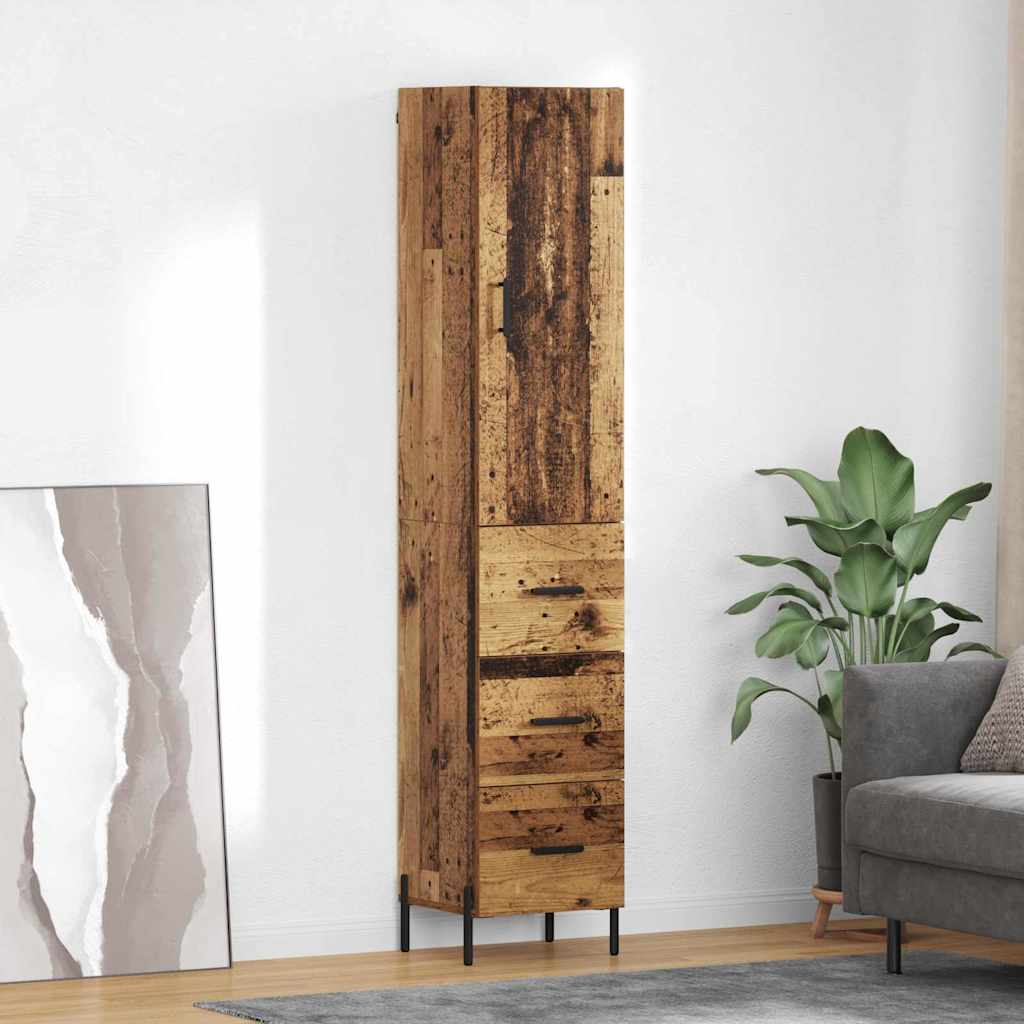 Highboard Old Wood 34.5 x 34 x 180 cm Engineered Wood