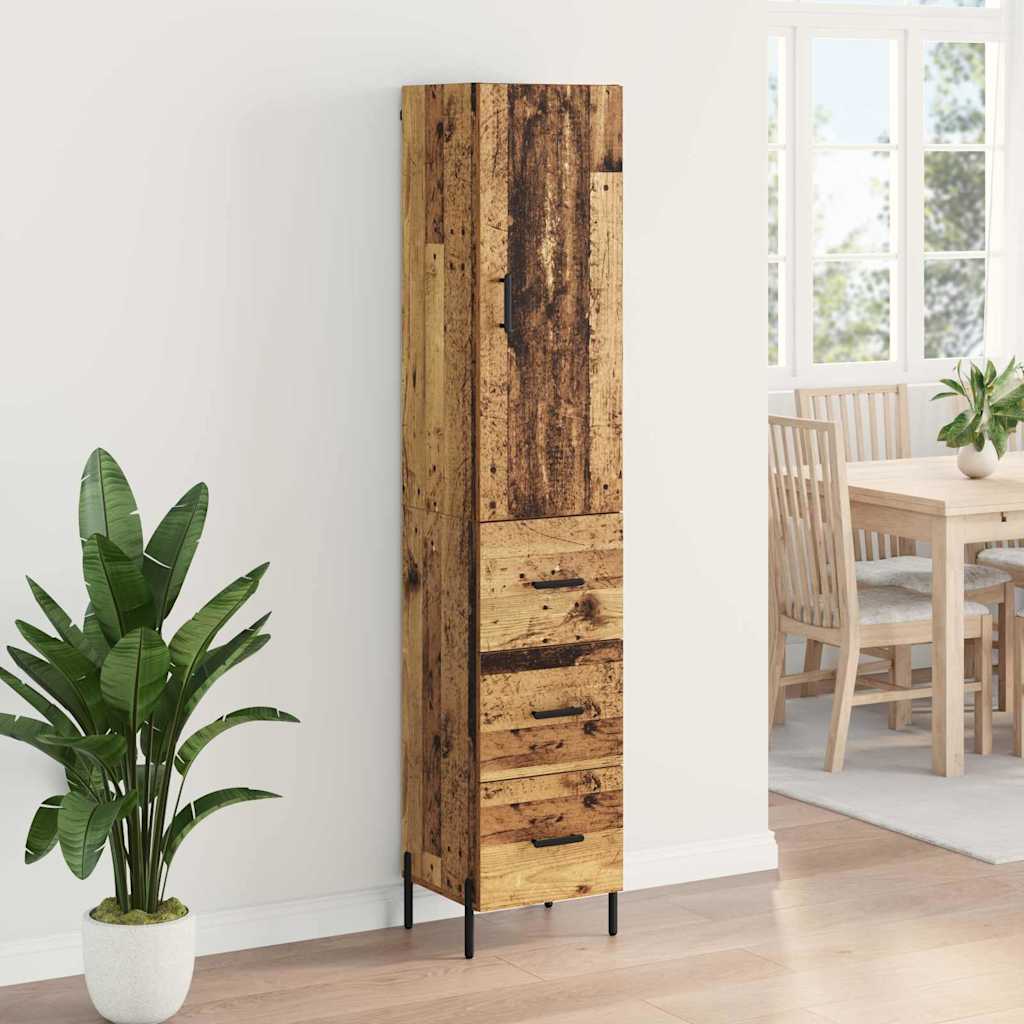 Highboard Old Wood 34.5 x 34 x 180 cm Engineered Wood
