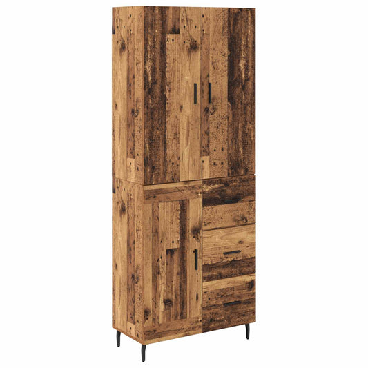 Highboard 2 pcs Old Wood 69.5 x 34 x 180 cm Engineered Wood