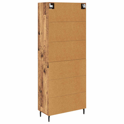 Highboard with Drawer 2 pcs Old Wood Engineered Wood and Glass