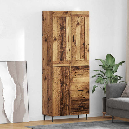 Highboard with Drawer 2 pcs Old Wood Engineered Wood