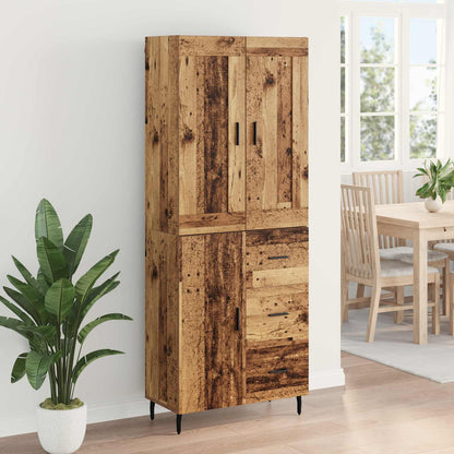 Highboard with Drawer 2 pcs Old Wood Engineered Wood