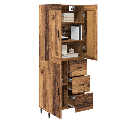Highboard with Drawer 2 pcs Old Wood Engineered Wood