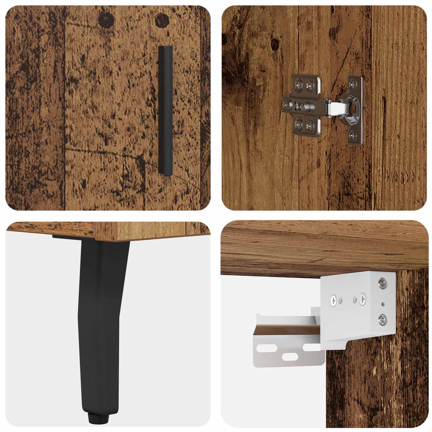 Highboard 2 pcs Old Wood Engineered Wood