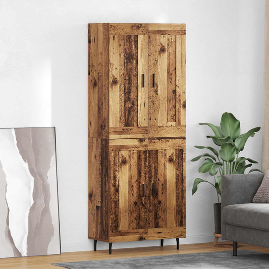 Highboard 2 pcs Old Wood 69.5 x 34 x 180 cm Engineered Wood