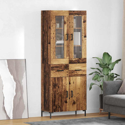 Highboard with Drawer 2 pcs Old Wood Engineered Wood