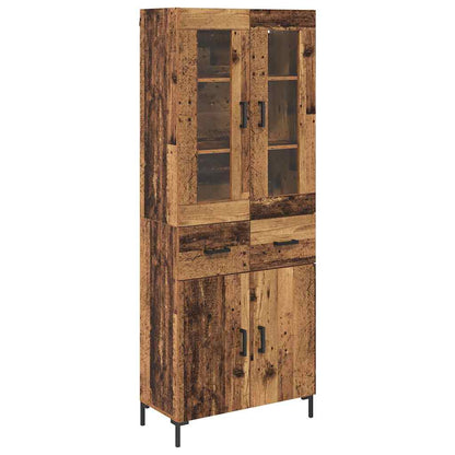 Highboard with Drawer 2 pcs Old Wood Engineered Wood