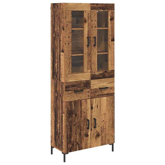 Highboard 2 pcs Old Wood 69.5 x 34 x 180 cm Engineered Wood