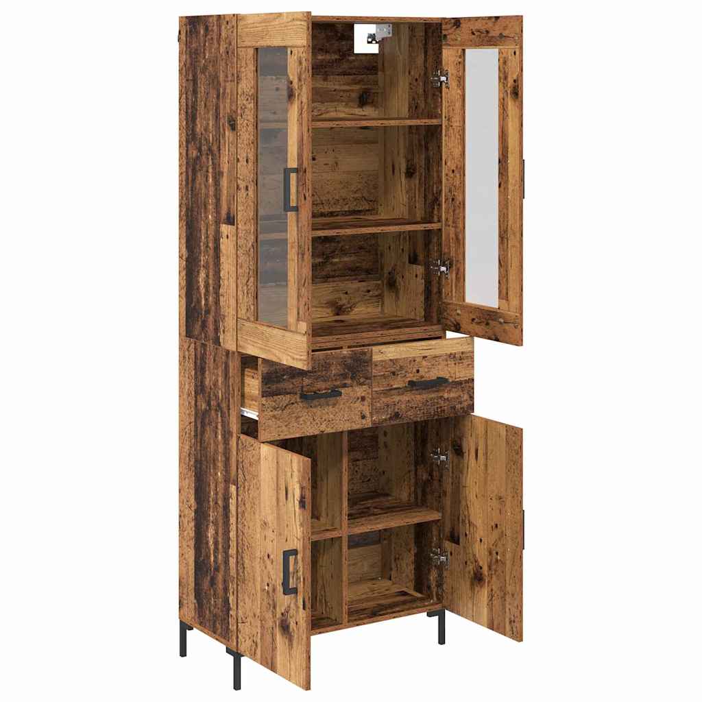 Highboard with Drawer 2 pcs Old Wood Engineered Wood