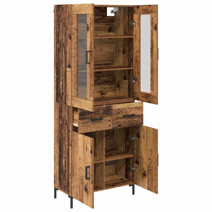 Highboard with Drawer 2 pcs Old Wood Engineered Wood