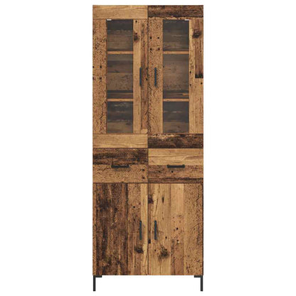 Highboard with Drawer 2 pcs Old Wood Engineered Wood