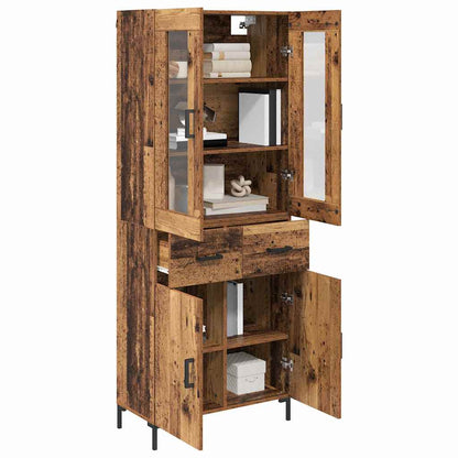 Highboard with Drawer 2 pcs Old Wood Engineered Wood