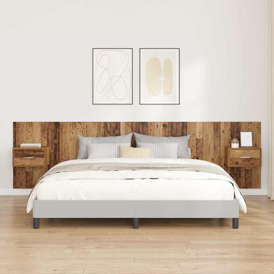 Headboard With Cabinet 3 pcs Old Wood Engineered Wood