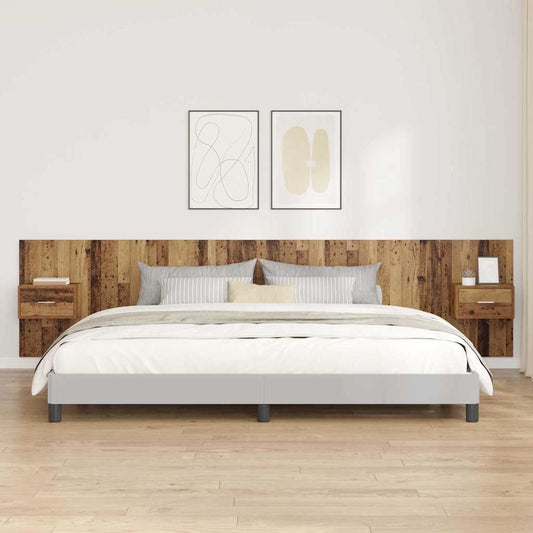 Headboard With Cabinet 3 pcs Old Wood Engineered Wood