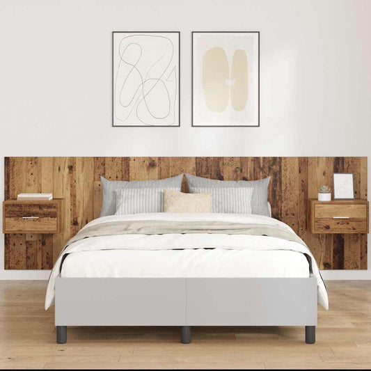 Headboard With Cabinet 3 pcs Old Wood Engineered Wood