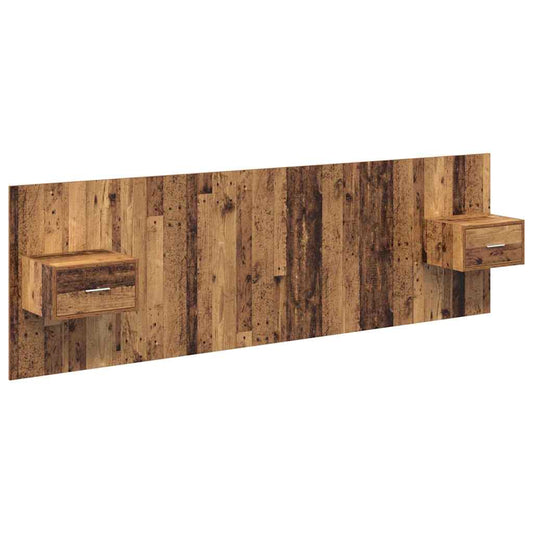 Headboard With Cabinet 3 pcs Old Wood Engineered Wood