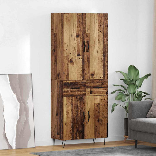 Highboard 2 pcs Old Wood 69.5 x 34 x 180 cm Engineered Wood