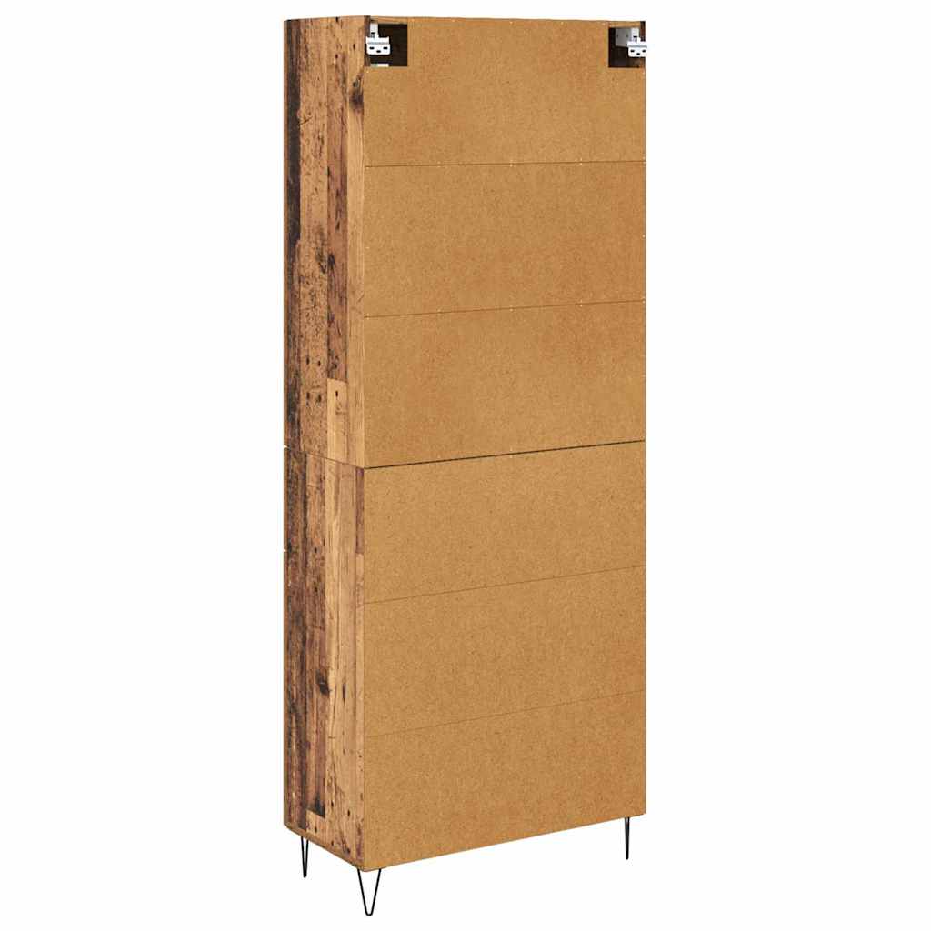 Highboard with Drawer 2 pcs Old Wood Engineered Wood and Glass